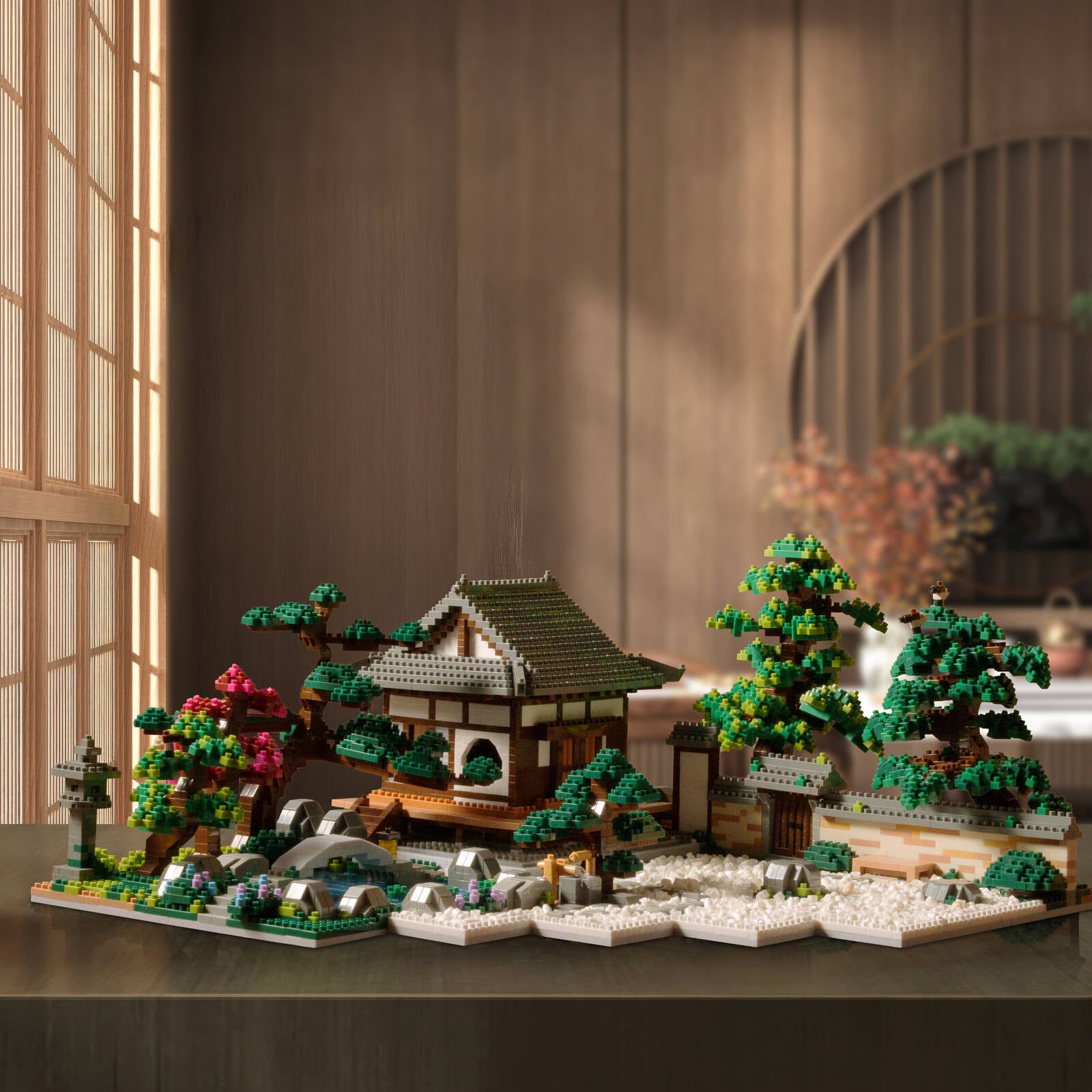 nanoblock Japanese Garden Deluxe in a Japanese room
