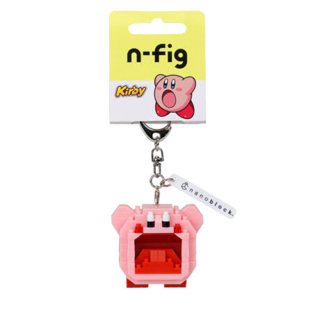 N-Fig Keyring - Kirby Inhale - N-Fig moulded nanoblock-style keyring - Nanoblock micro-sized building block set