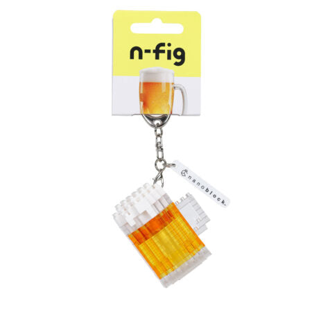 N-Fig Keyring - Fab Food Beer - N-Fig moulded nanoblock-style keyring - Nanoblock micro-sized building block set