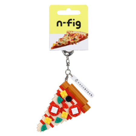 N-Fig Keyring - Fab Food Pizza - N-Fig moulded nanoblock-style keyring - Nanoblock micro-sized building block set