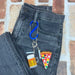 N-Fig Keyring - Fab Food Pizza - N-Fig moulded nanoblock-style keyring - Nanoblock micro-sized building block set