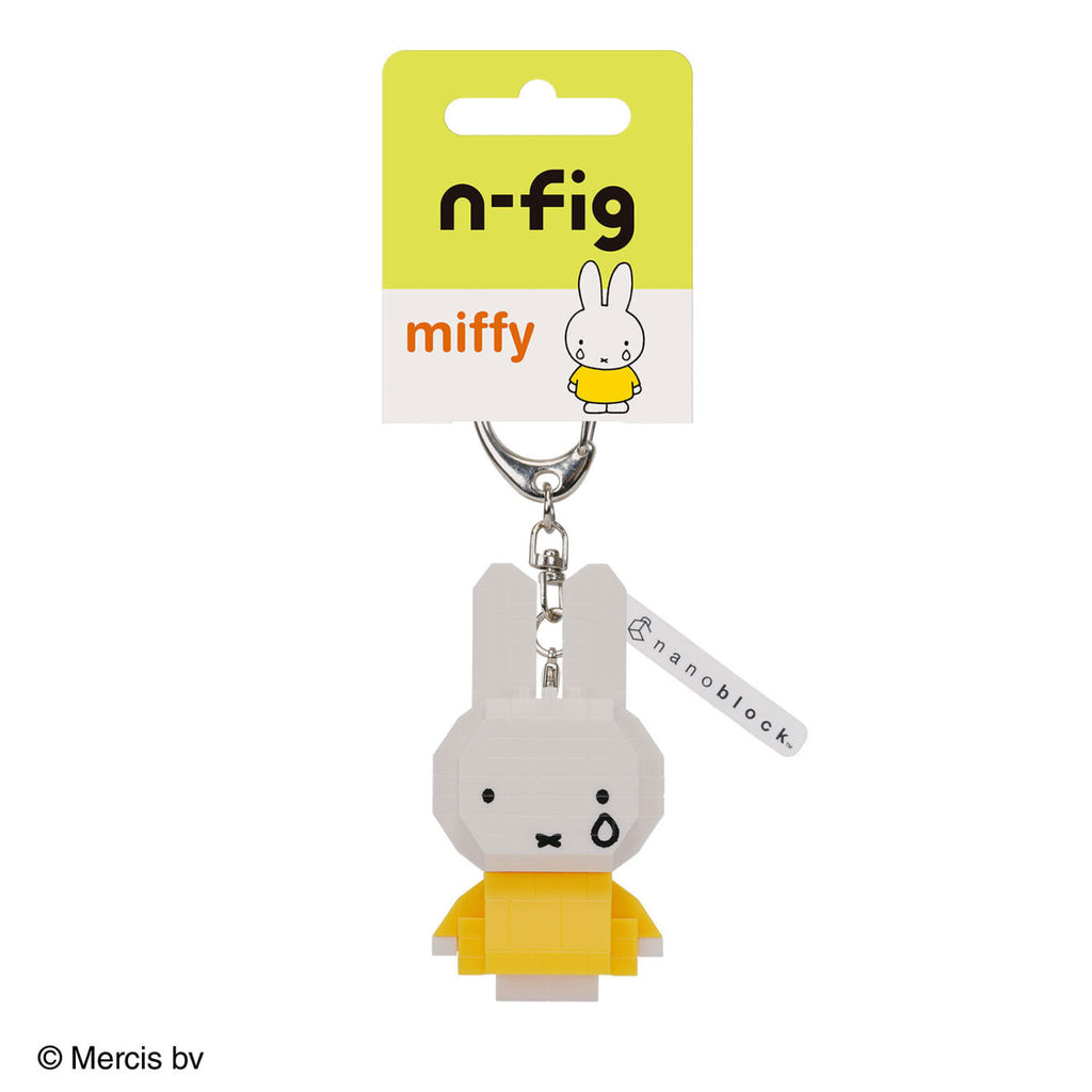 N-Fig Keyring - Miffy Cry (Yellow) - N-Fig moulded nanoblock-style keyring - Nanoblock micro-sized building block set