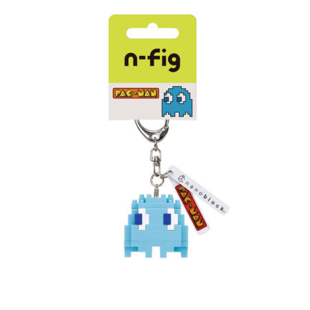 N-Fig Keyring - PAC-MAN Inky - N-Fig moulded nanoblock-style keyring - Nanoblock micro-sized building block set