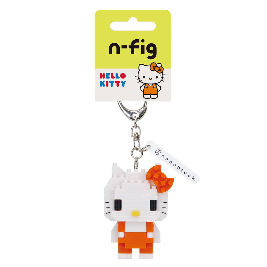 N-Fig Keyring - Sanrio Hello Kitty Orange - N-Fig moulded nanoblock-style keyring - Nanoblock micro-sized building block set