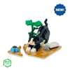 Sock Cat on base plate - ECO Friendly PKG - Nanoblock micro-sized building block set