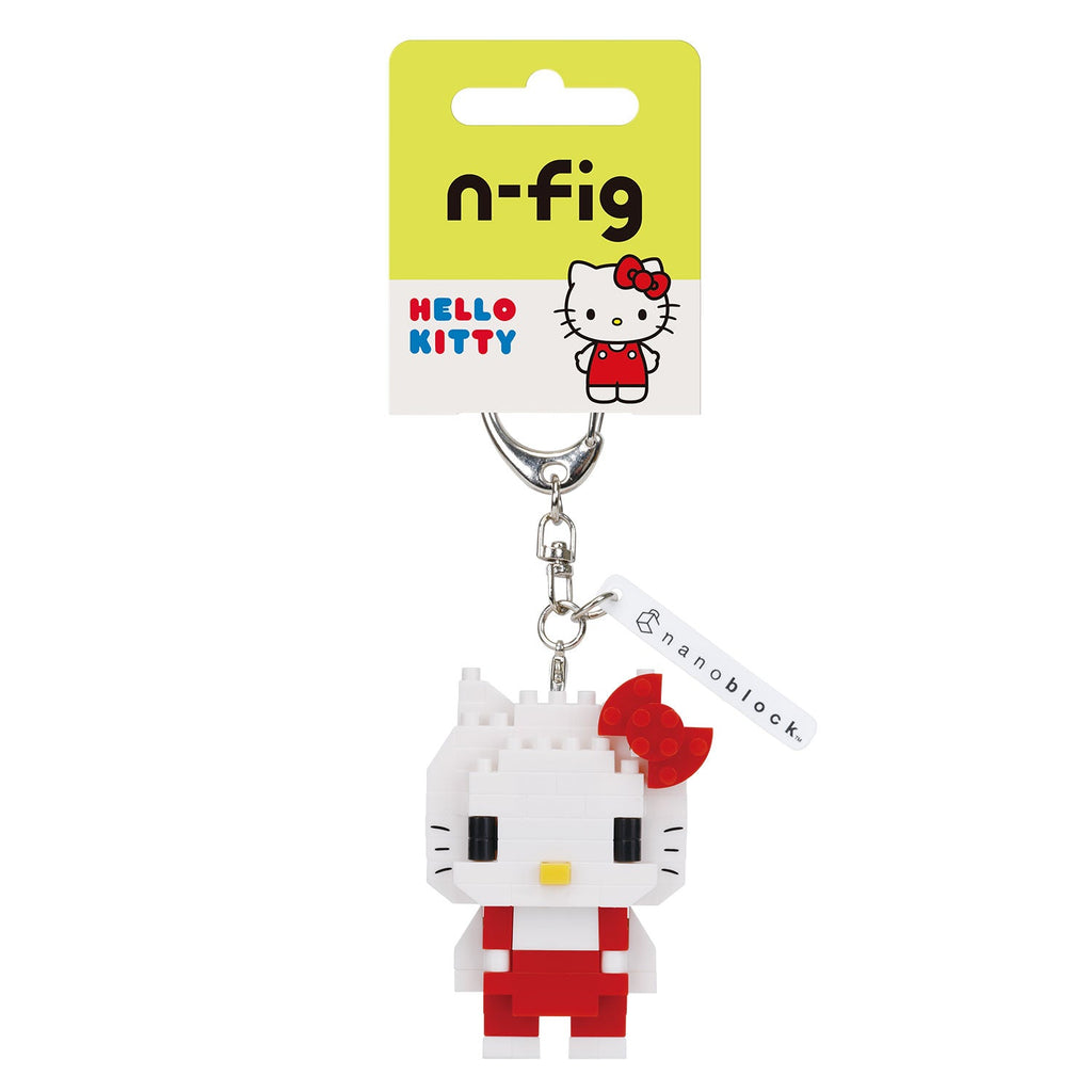 N-Fig Keyring - Sanrio Hello Kitty Red - N-Fig moulded nanoblock-style keyring - Nanoblock micro-sized building block set