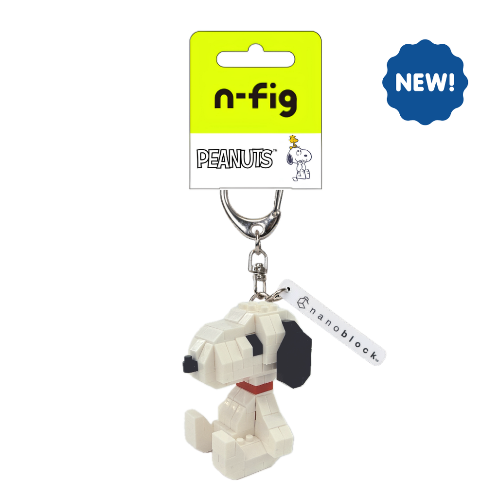 N-Fig Keyring - Peanuts Snoopy - N-Fig moulded nanoblock-style keyring - Nanoblock micro-sized building block set